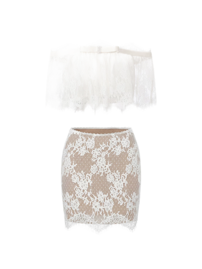 Lace Off-Shoulder Set