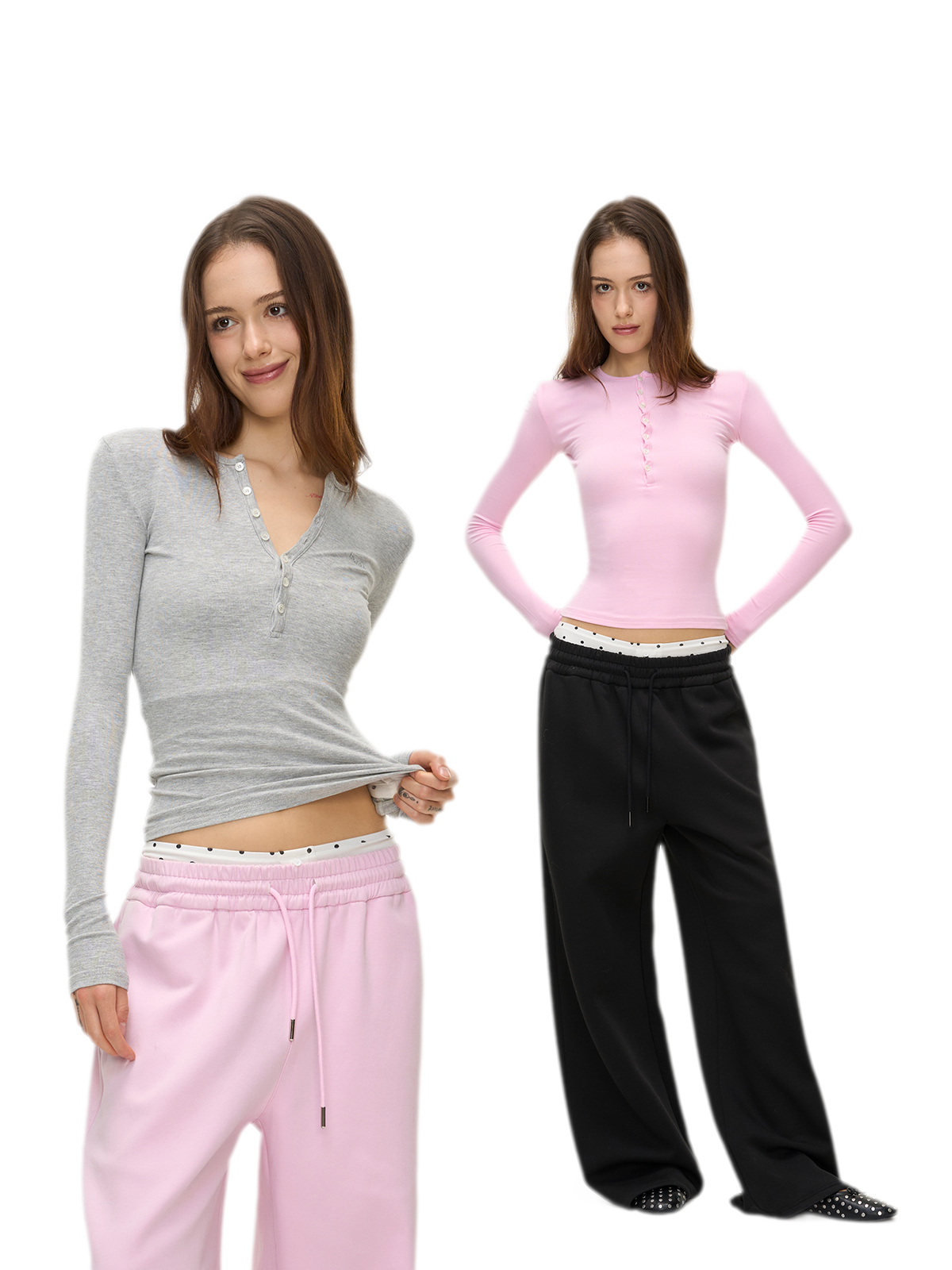 Ribbed Button Trim Set