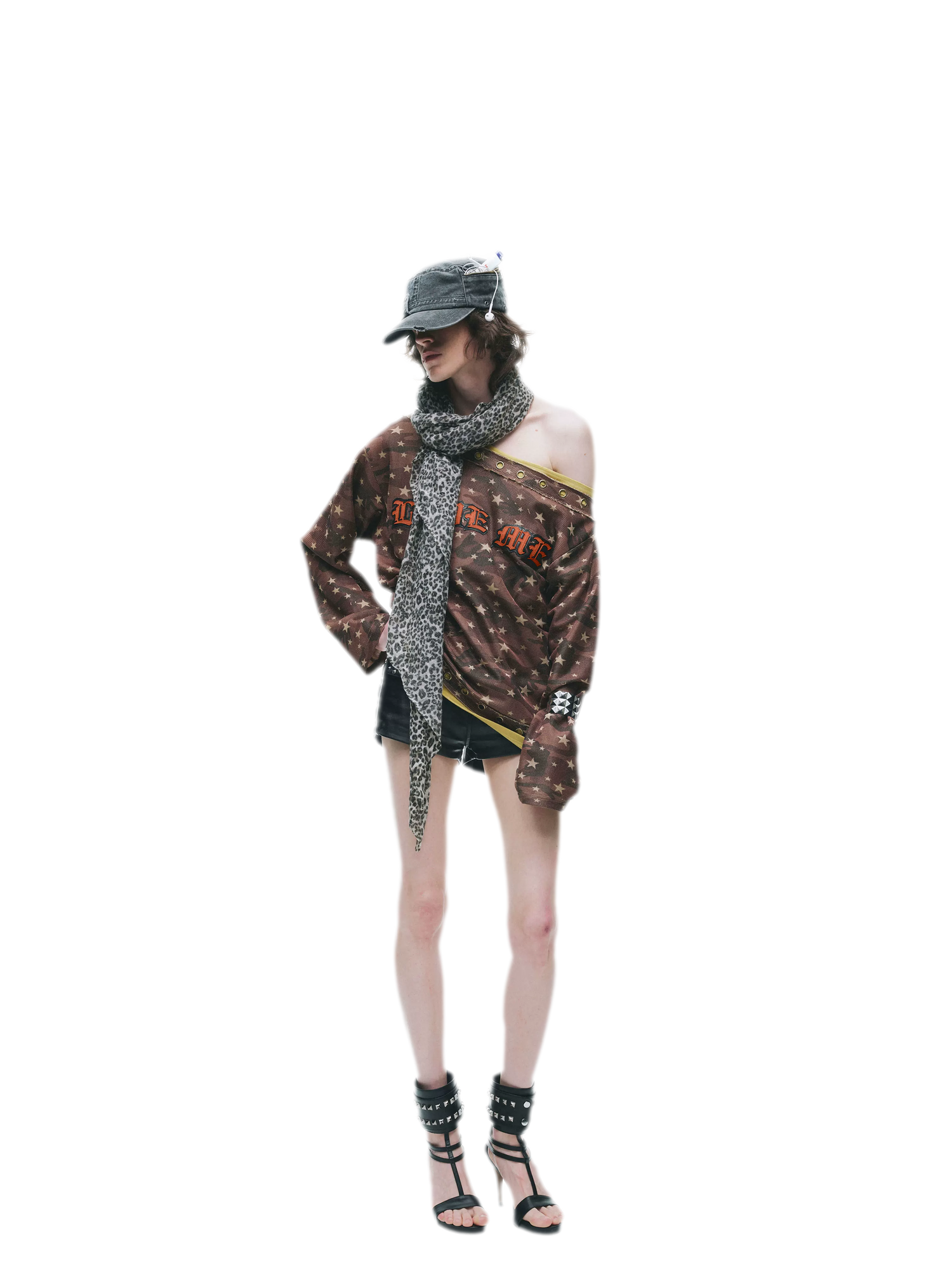 Distressed Embroidered Camouflage T-Shirt