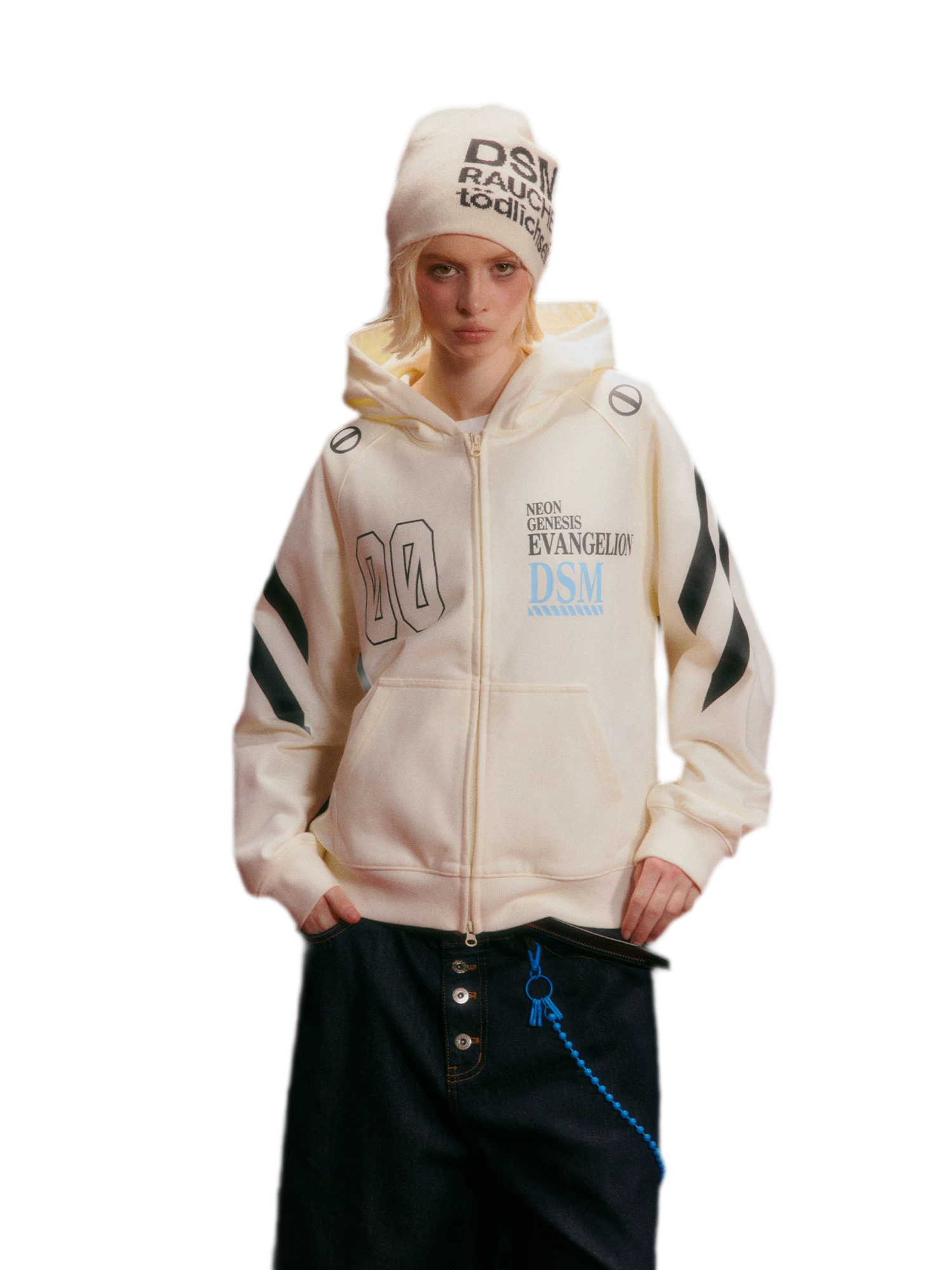 Screen-Printed Loose Hooded Sweatshirt