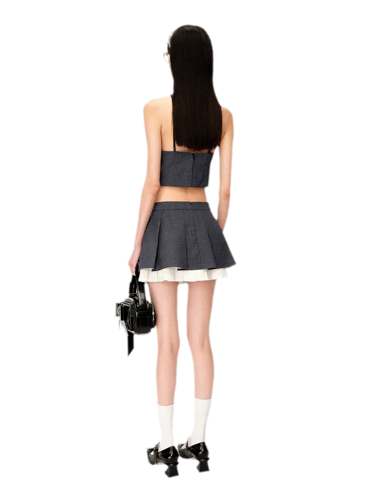 Wide Pleated A-Line Skirt
