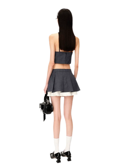 Wide Pleated A-Line Skirt