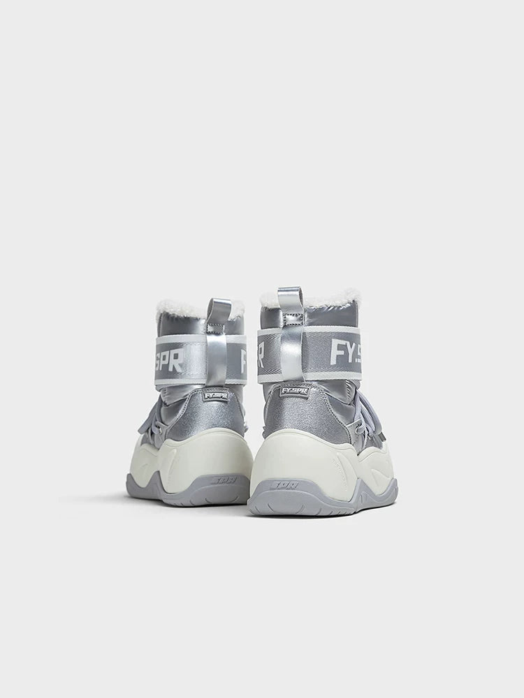 Silver Platform Snow Boots