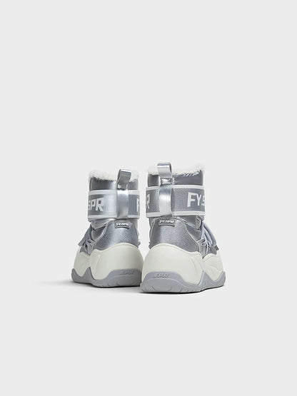 Silver Platform Snow Boots