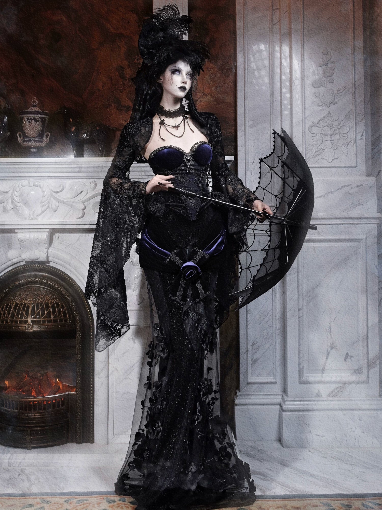 Rhinestone Velvet Gothic Corset