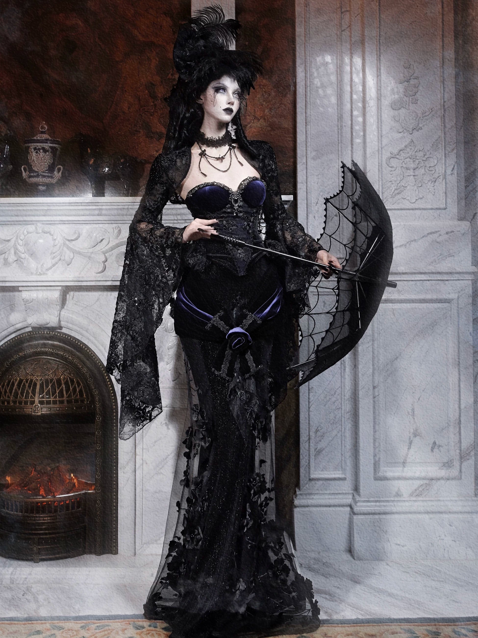 Rhinestone Velvet Gothic Corset