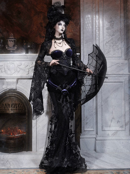 Rhinestone Velvet Gothic Corset