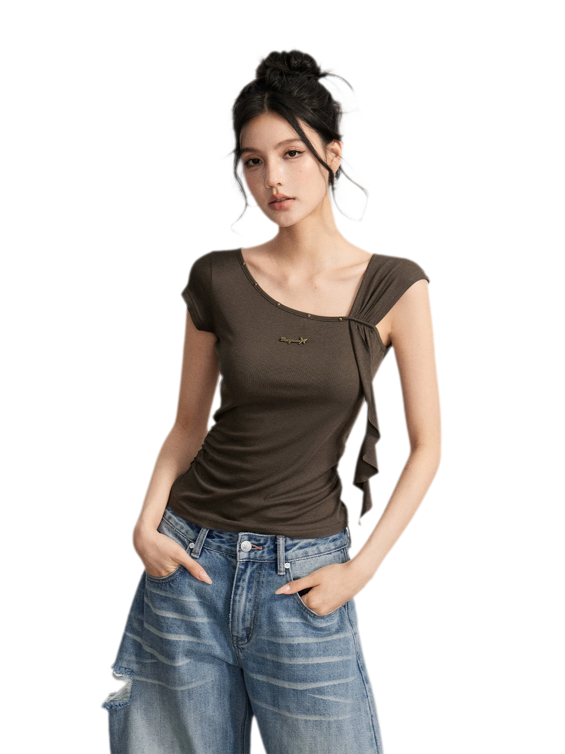 MACYMCCOY Draped Asymmetric Tee – view 2