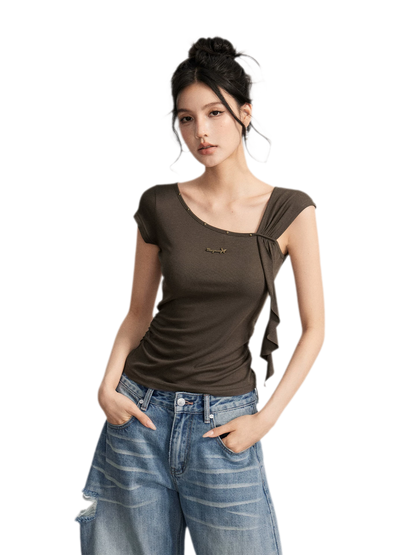 Draped Asymmetric Tee