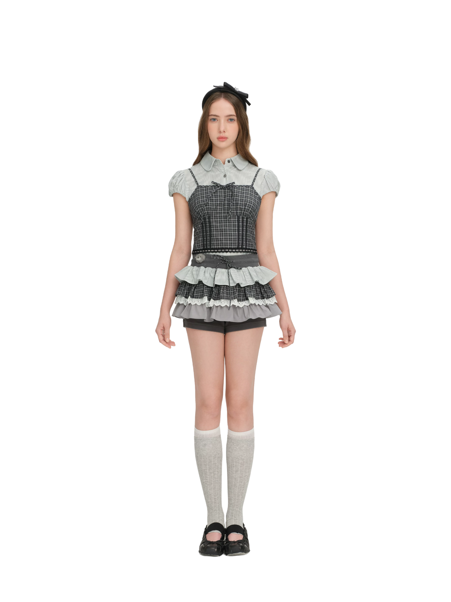 Patchwork Ruffle Shorts