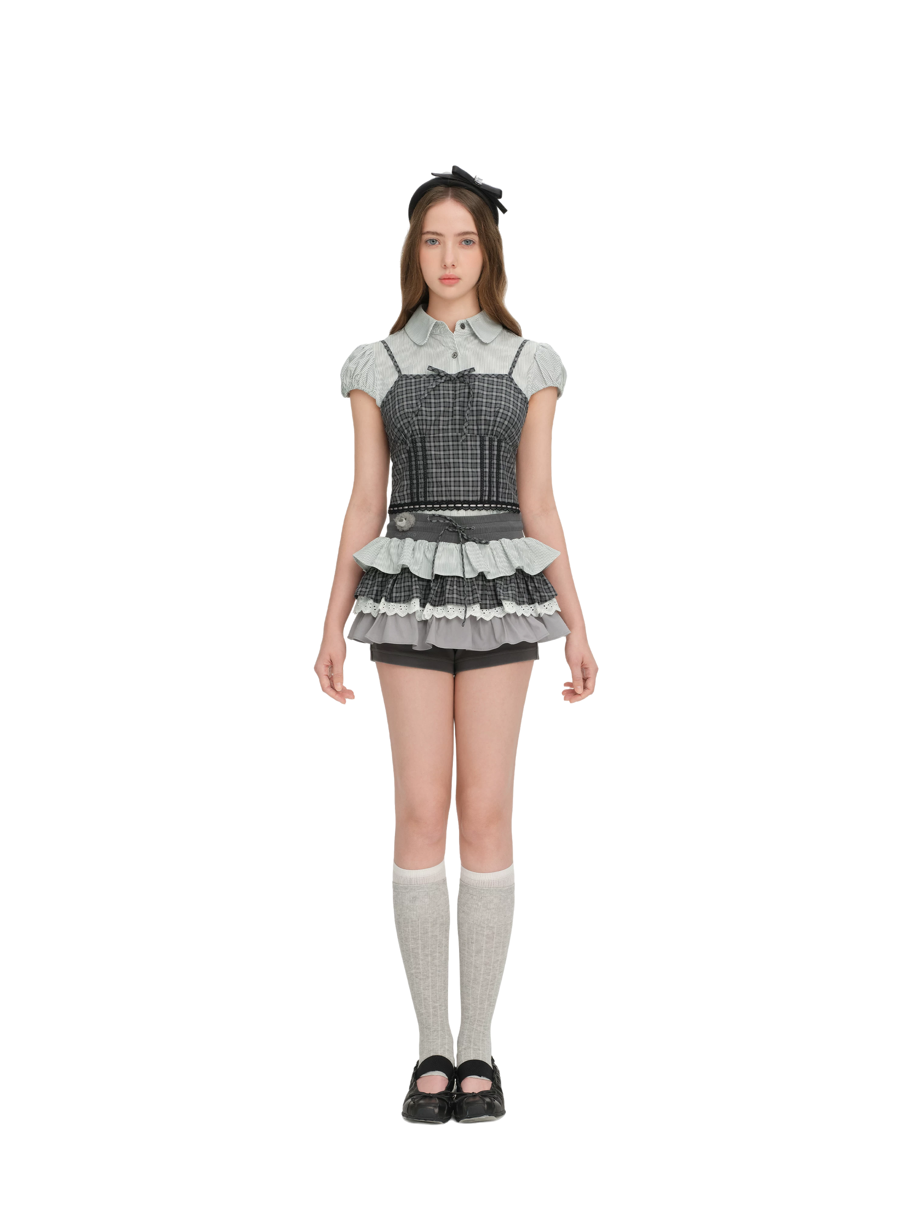 Patchwork Ruffle Shorts