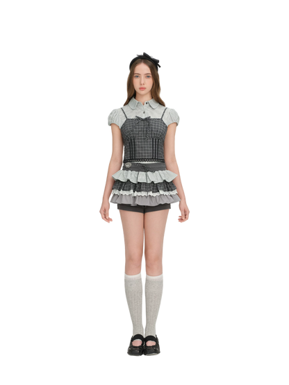 Patchwork Ruffle Shorts