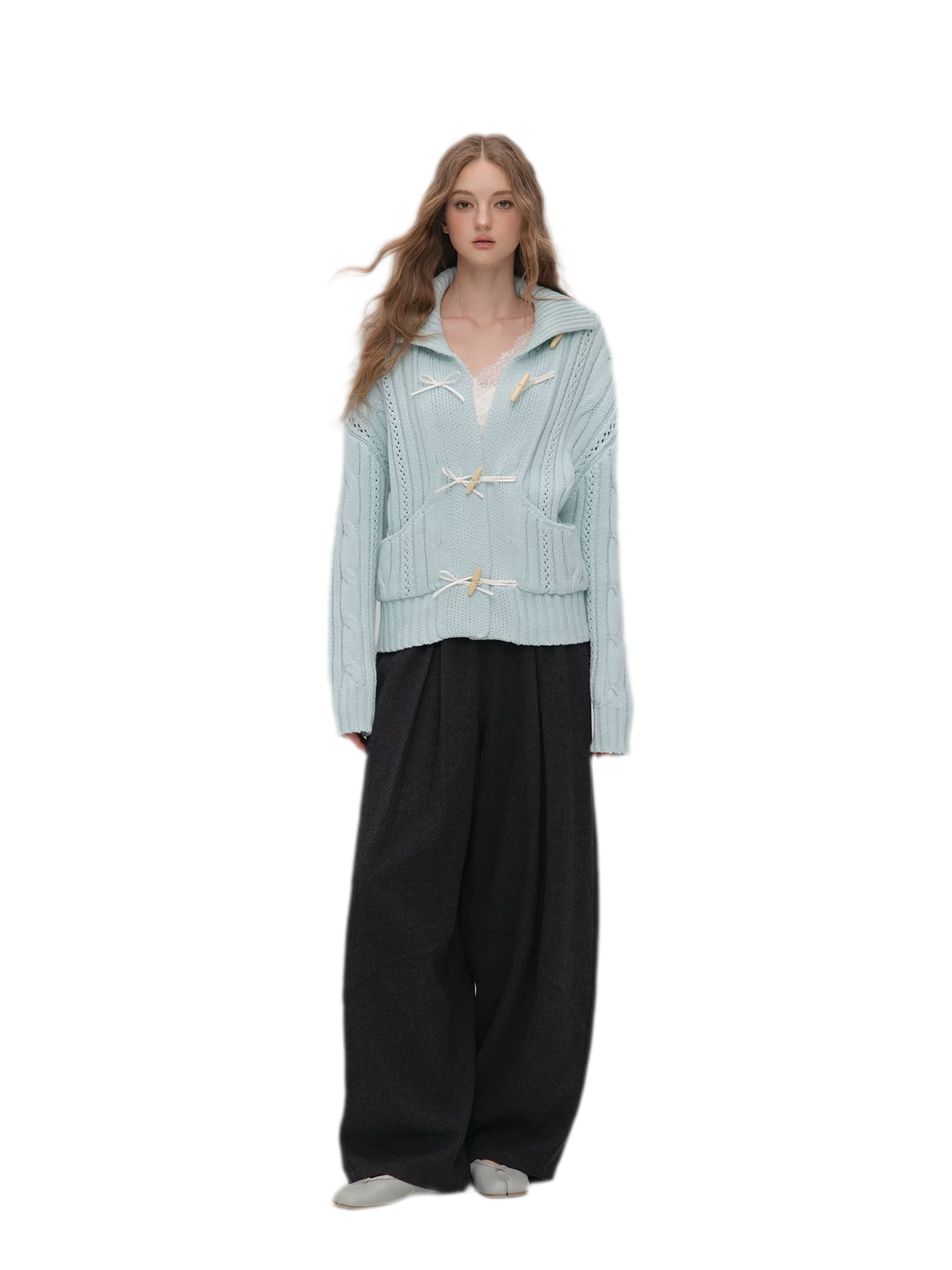 Cable Knit Cropped Cardigan