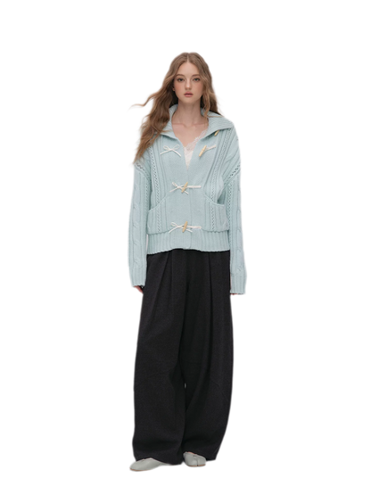 Cable Knit Cropped Cardigan