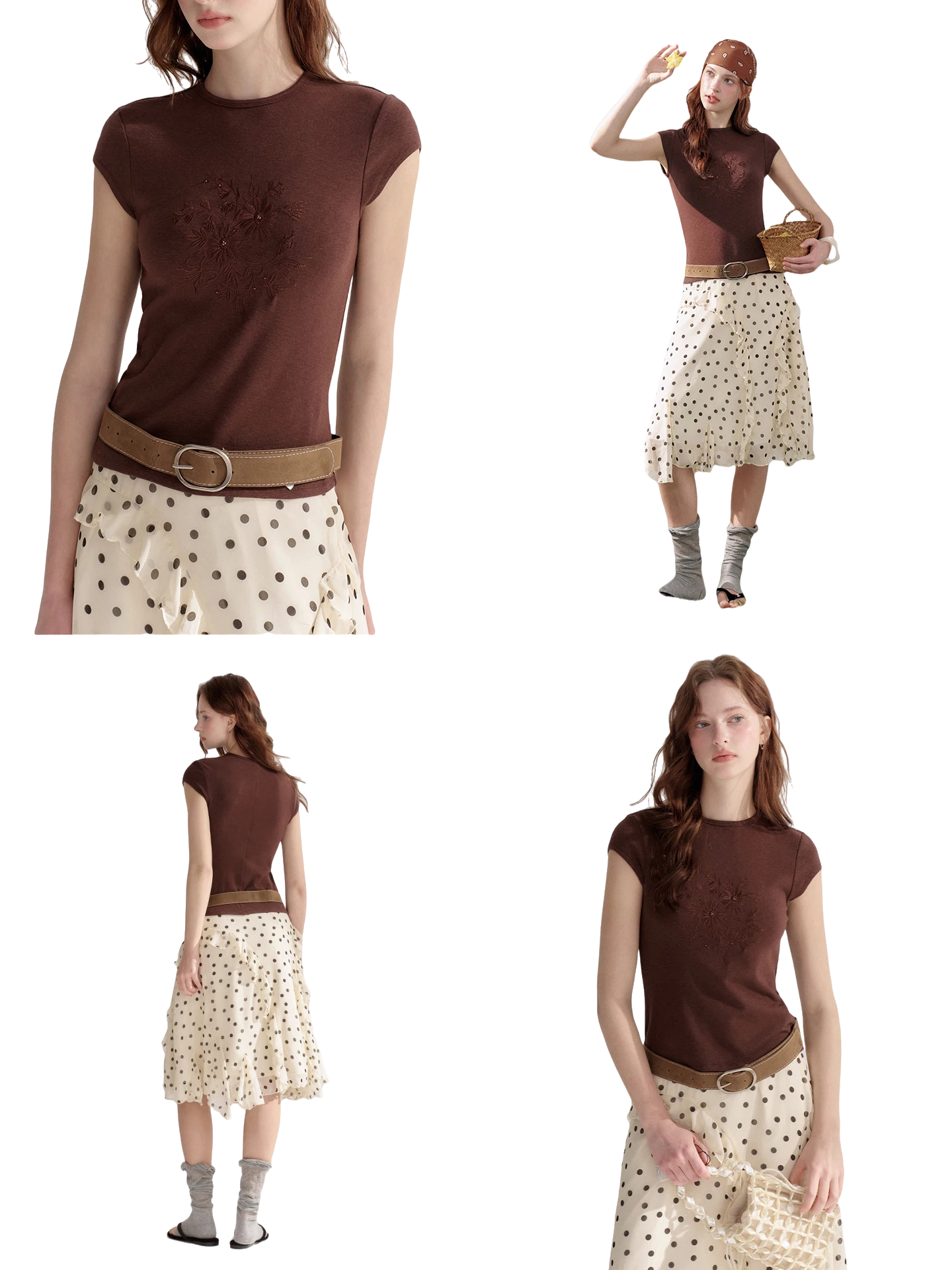 Embroidered Slim Fit Round Neck T-shirt