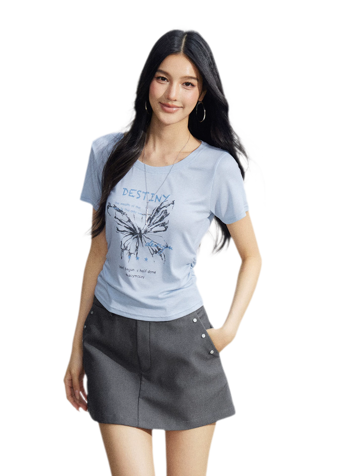 Butterfly Ruched Tee