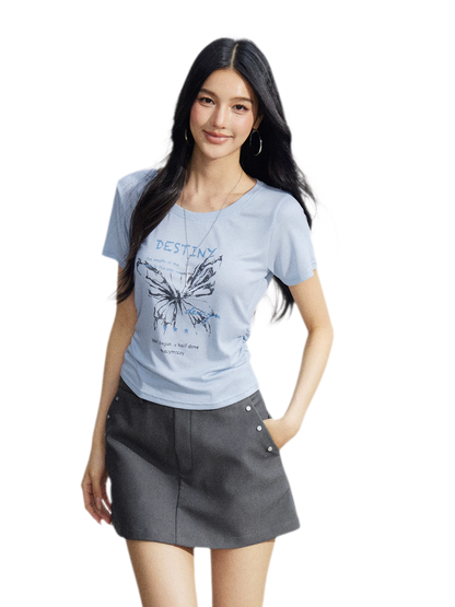Butterfly Ruched Tee