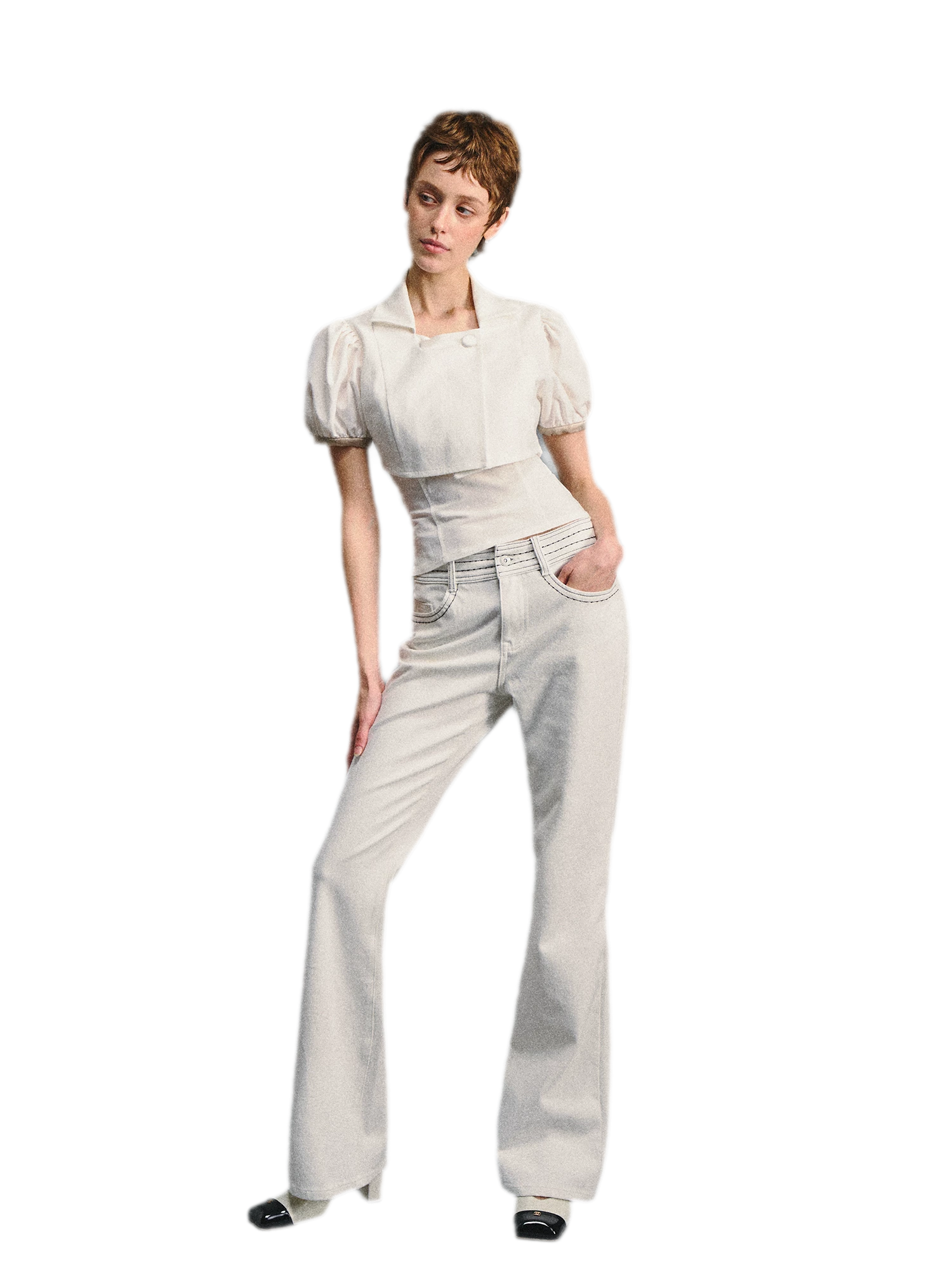 Collared Two-Piece Top