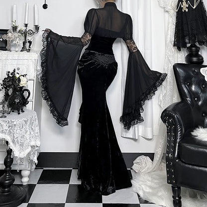Bộ ren nhung Gothic