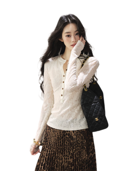 Paisley Jacquard Cropped Wool Top
