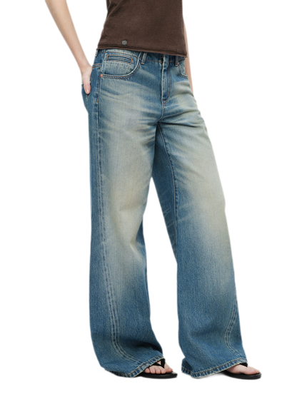 Vintage Wash Wide Jeans
