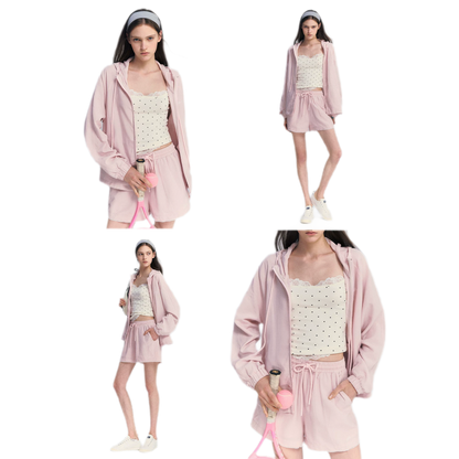 Lace Trim Drawstring Set
