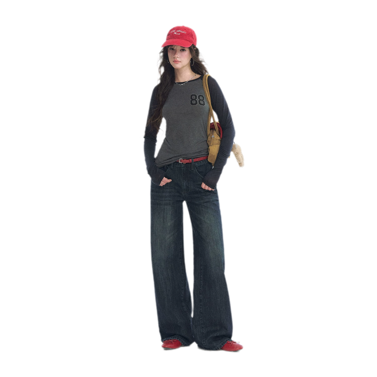 Washed Low-Rise Straight-Leg Jeans