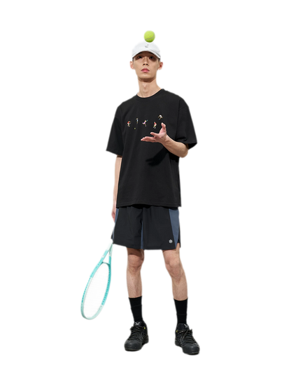Hand Drawn Tennis Embroidery Tee