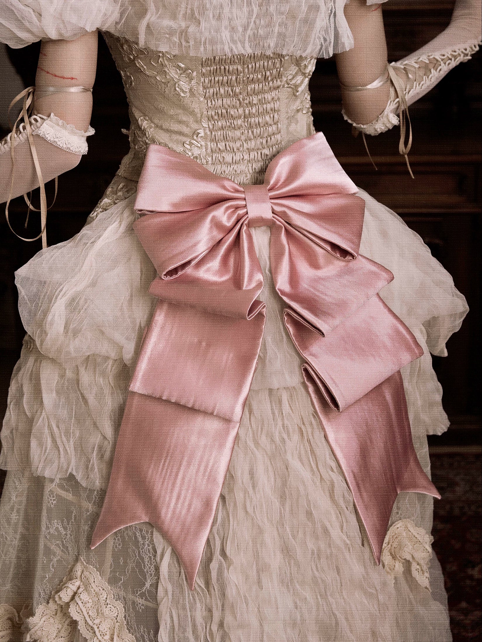 Embroidered Bustle Train Skirt