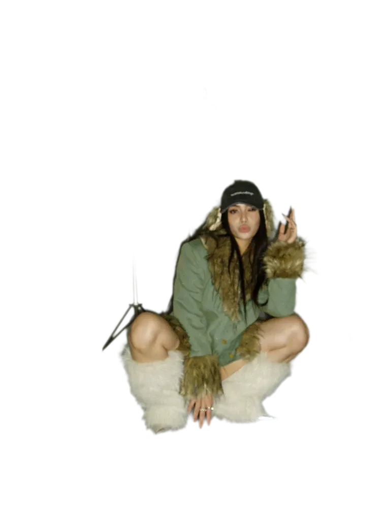 Distressed Faux Fur Cap