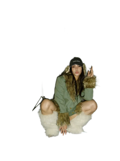 Distressed Faux Fur Cap
