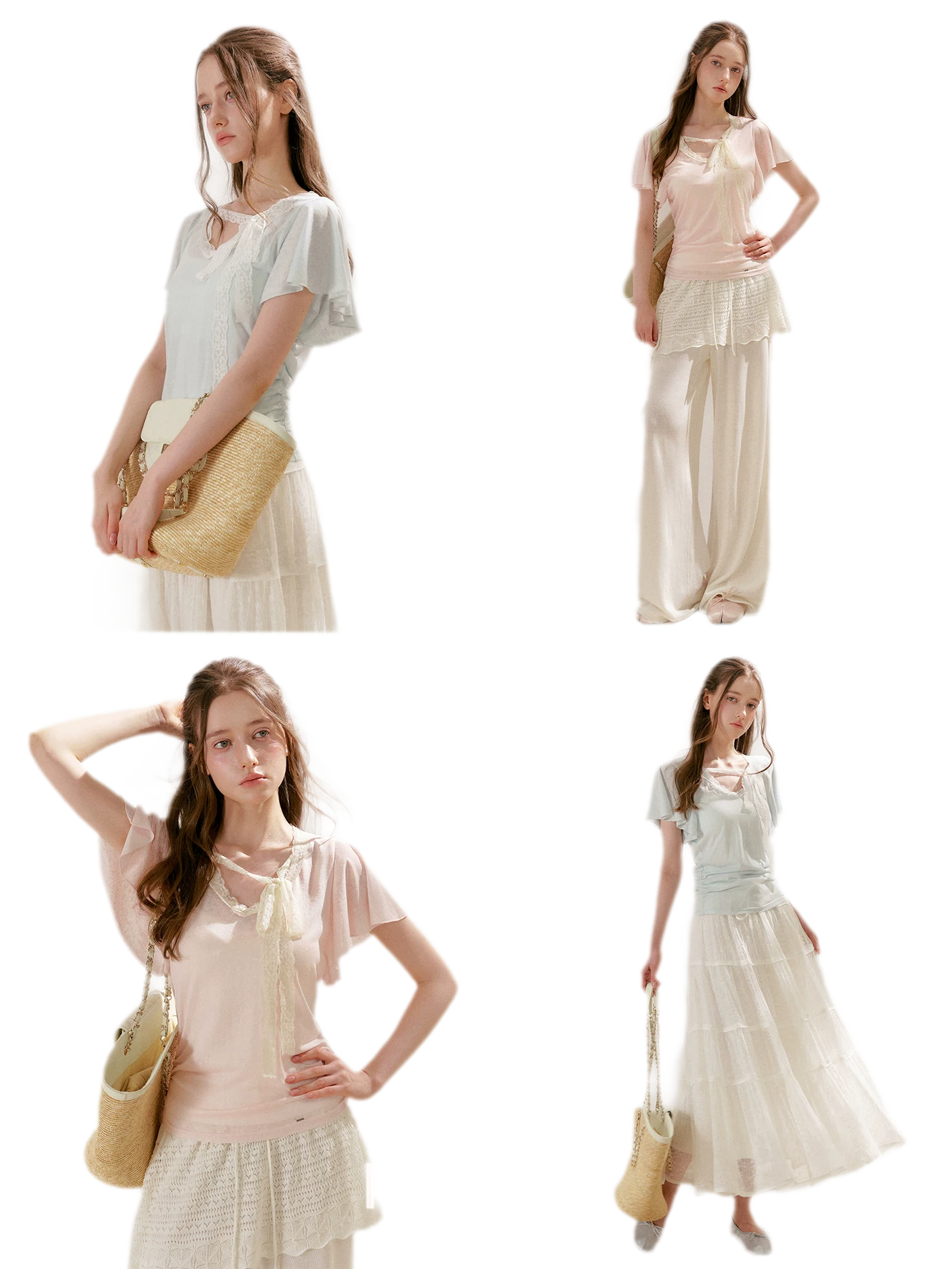 Snowflake Tencel Linen Lace T-shirt