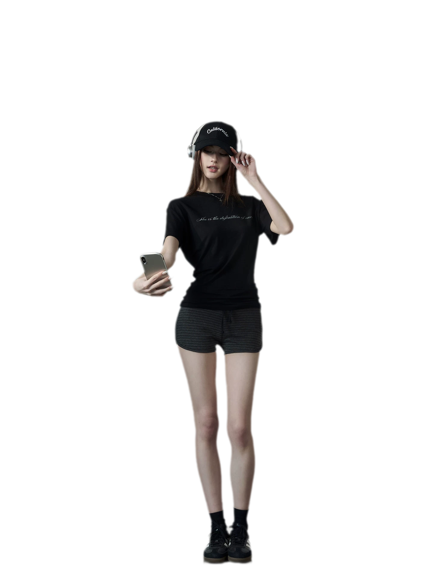 Letter Ruched Short T-Shirt