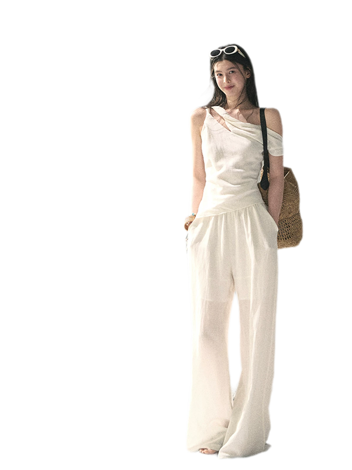 Textured Slouchy Wide-Leg Set