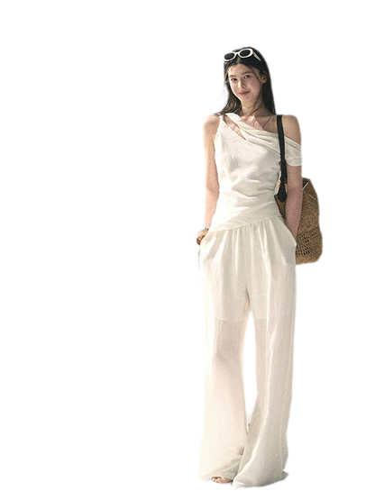 Textured Slouchy Wide-Leg Set