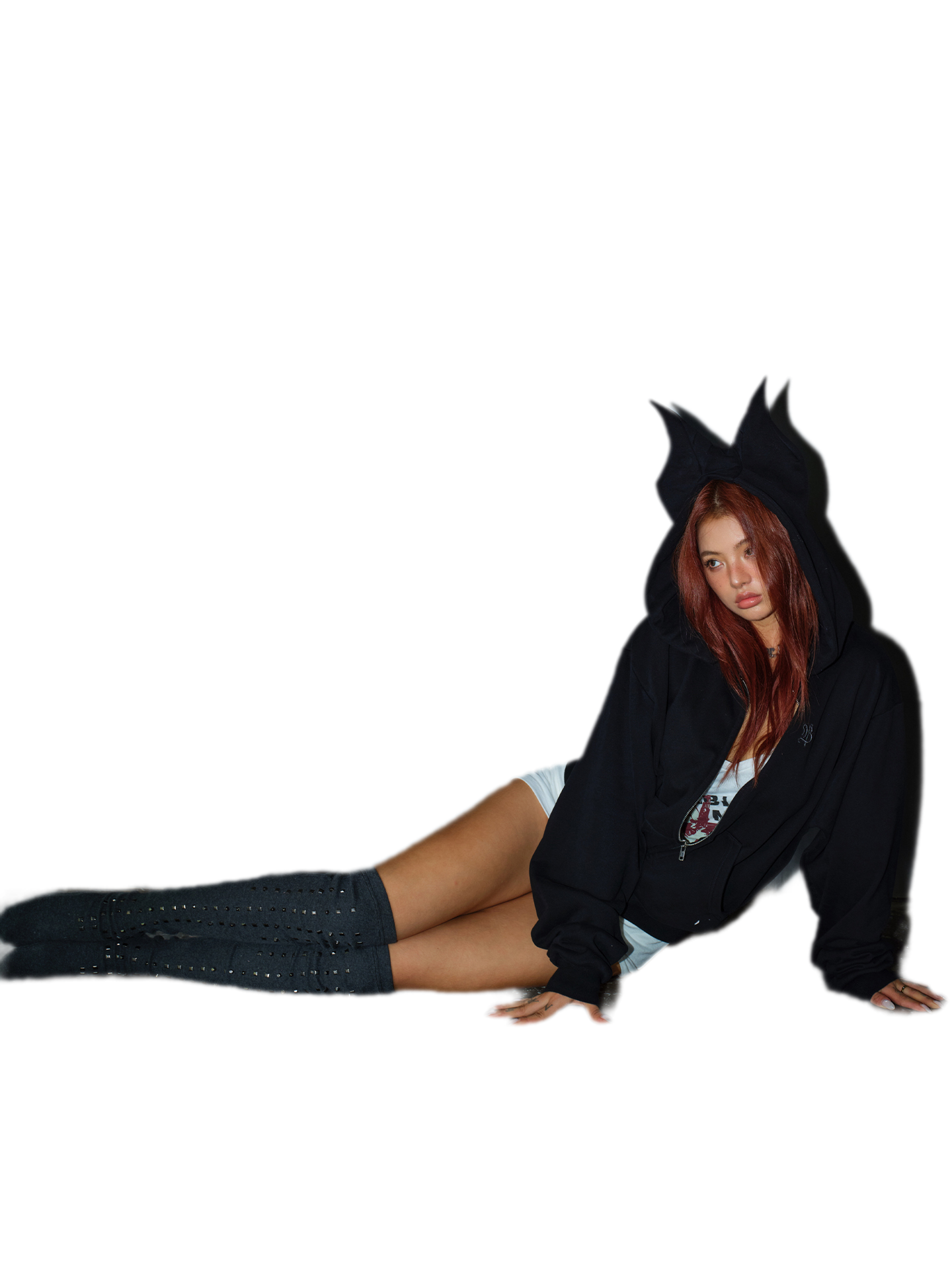 Devil Ear Zip Hoodie