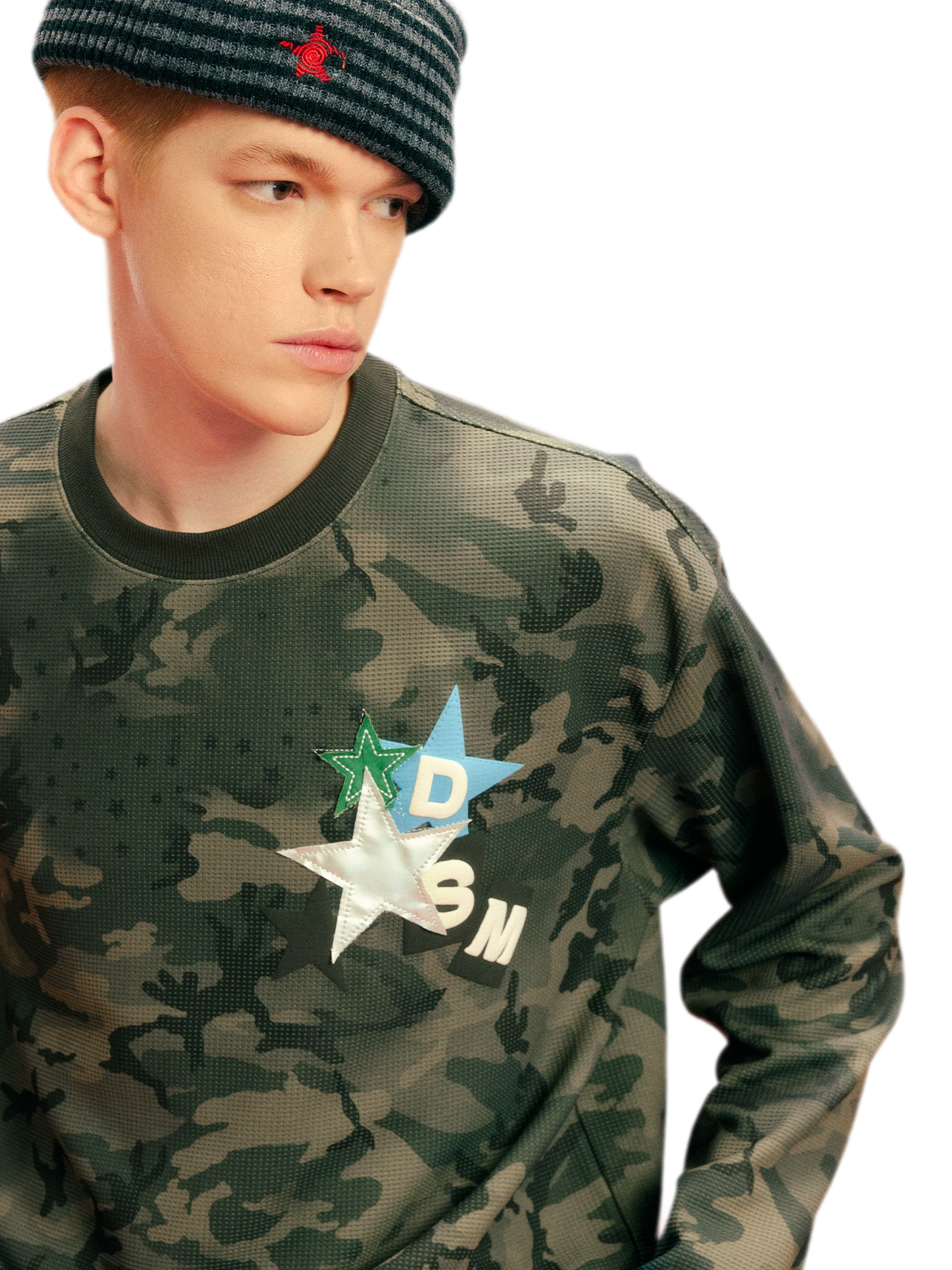 Printed Waffle Camouflage T-Shirt