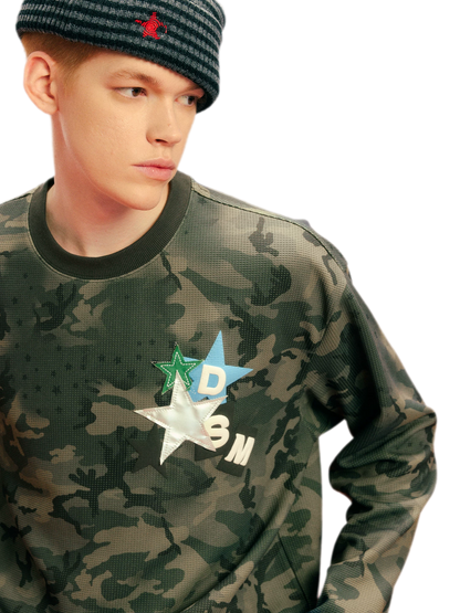 Printed Waffle Camouflage T-Shirt