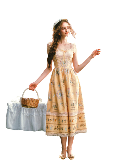 French Country Cotton Floral Dress