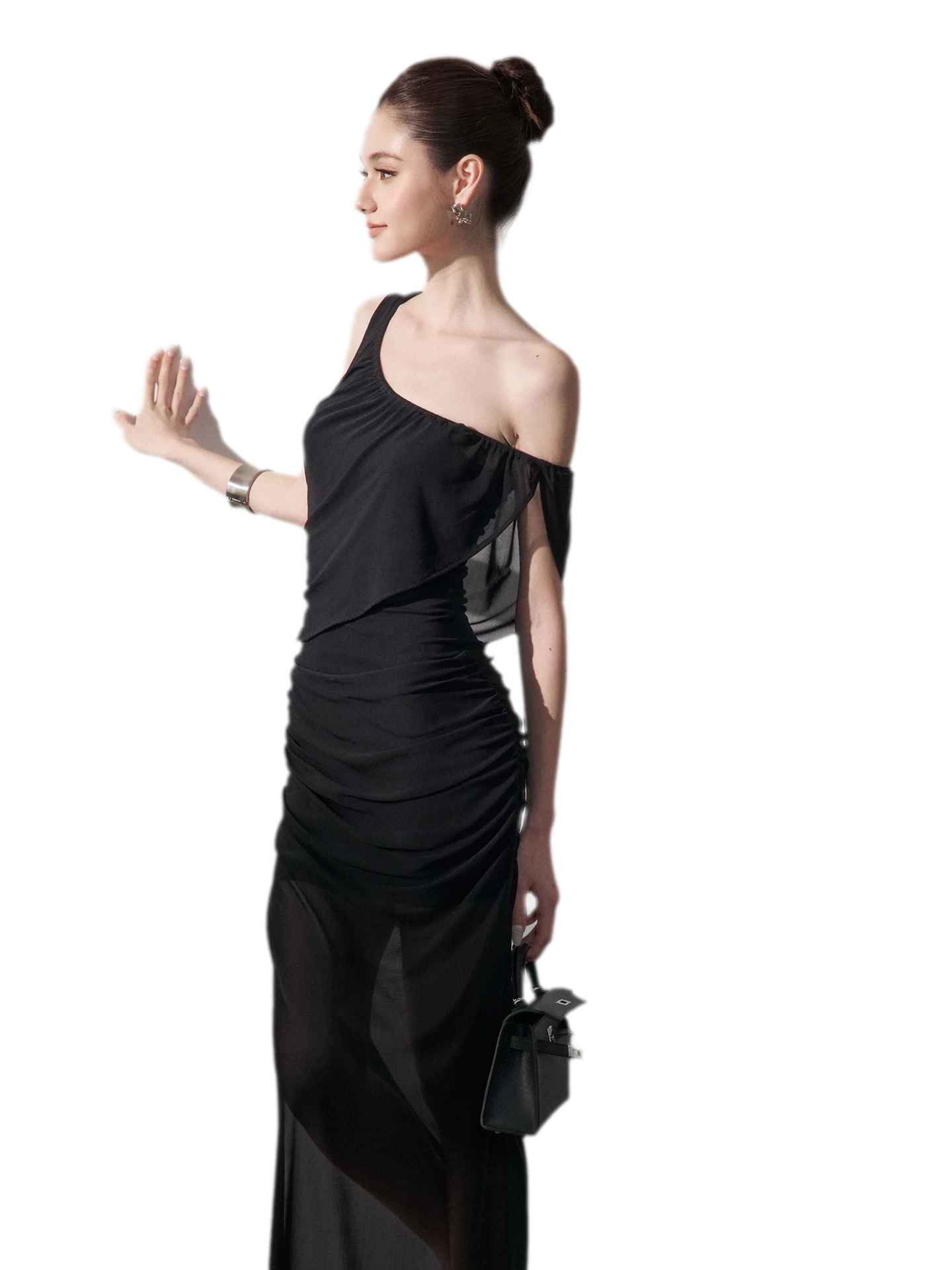 One-Shoulder Ruched Dress