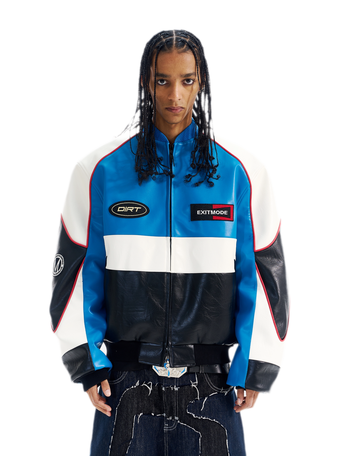 Contrast Embroidered Oversized Jacket