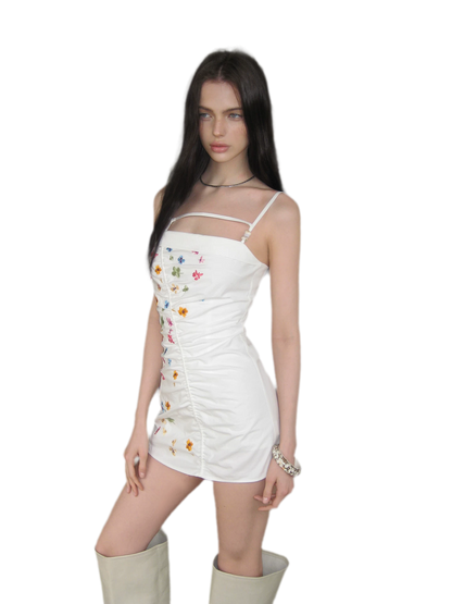 Vintage Embroidered Sleeveless Dress