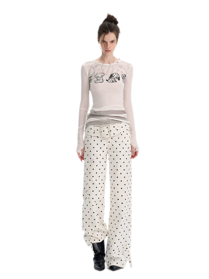 T-shirt stampata slim fit a maniche lunghe