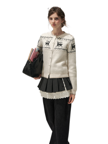 Fair Isle Cropped Cardigan