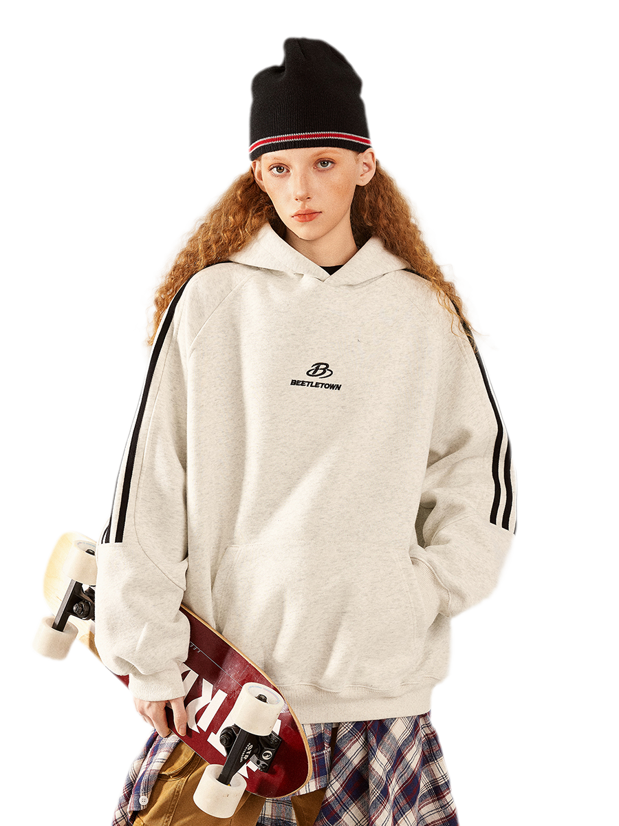 Striped Oversized Pullover Hoodie