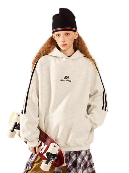 Striped Oversized Pullover Hoodie