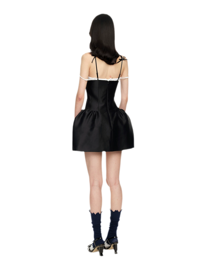 Elegant Lace Trim Corset Dress