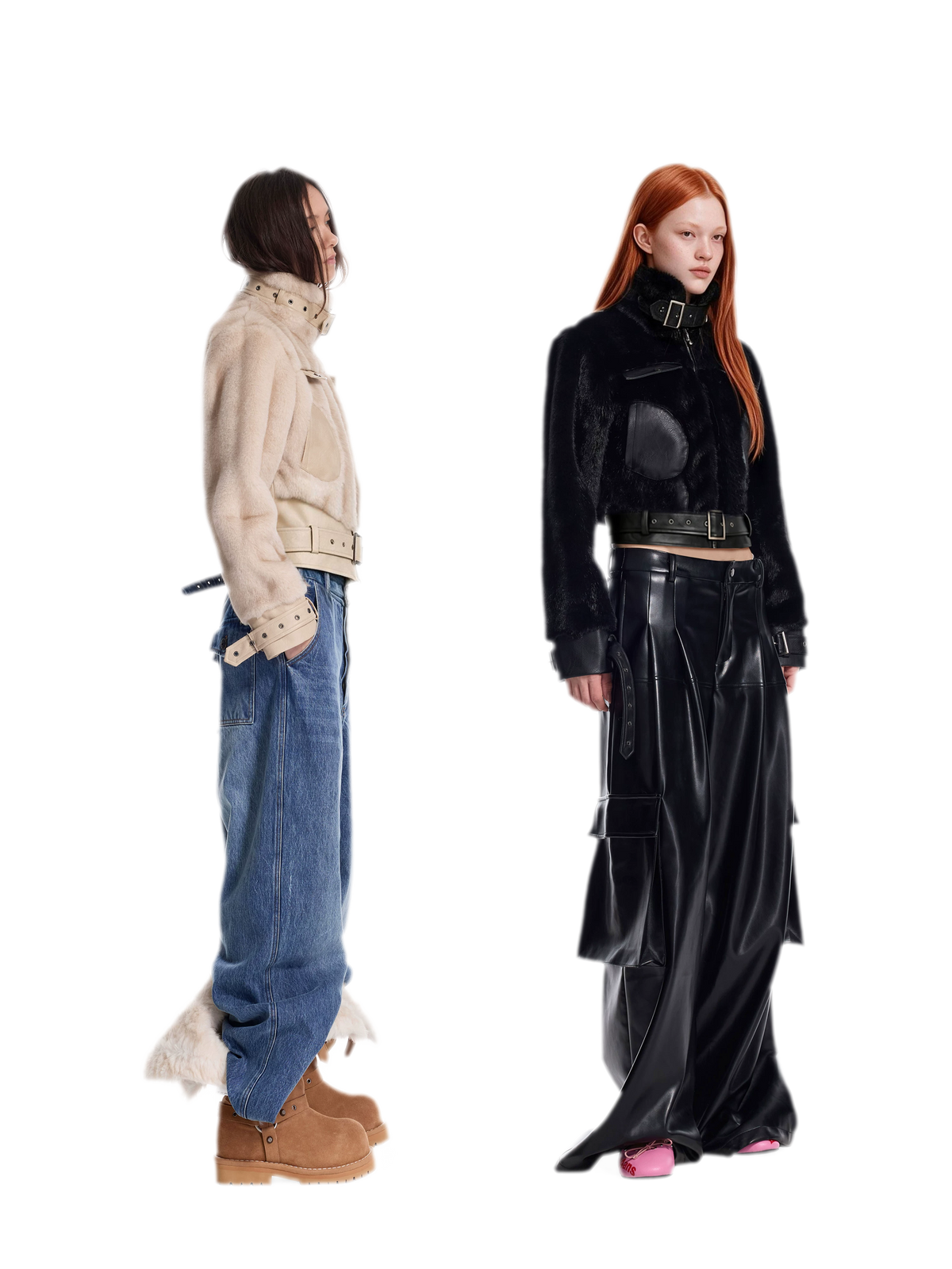 Plush Leather Panelled Jacket