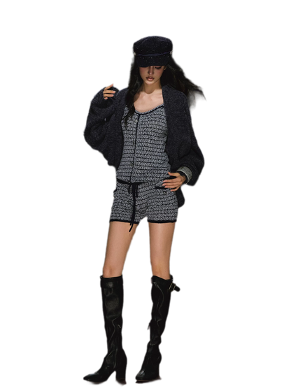 Gestreiftes Woll-Jumpsuit-Set