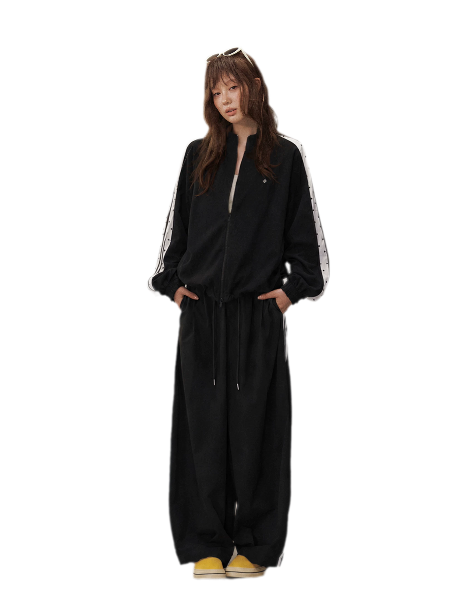 Stripe Tape Wide-Leg Pants